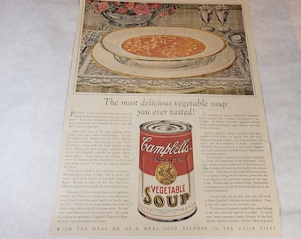 Anuncio de la revista Campbell's Soup Magazine de 1927 Woman's World Magazine - Backside Cute Kittens