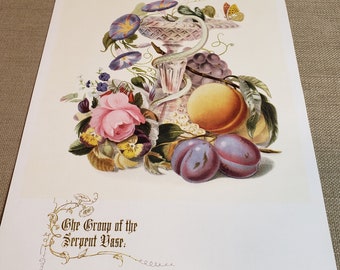 Vintage Art Print ~ The Group Of The Serpent Vase ~ 1800's
