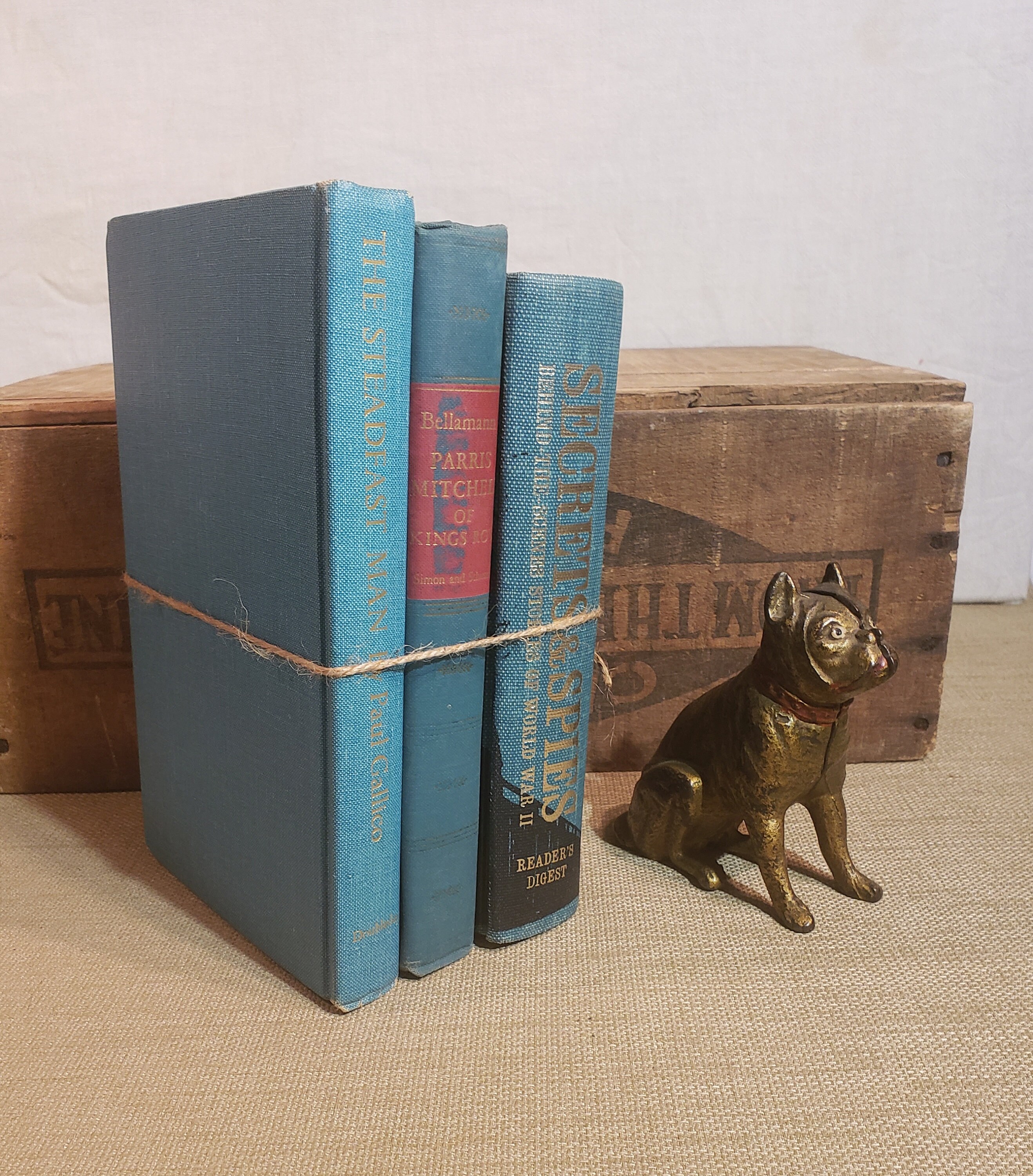 Set of 3 Vintage Turquoise Book Stack Turquoise Book Bundle Etsy