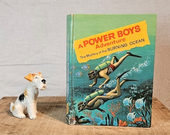 A Power Boys Adventure: The Mystery of the Burning Ocean ~ Written by Mel Lyle ~ Illustrated by Raymond Burns ~ 1965