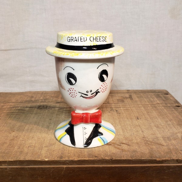 Vintage Lego Ceramic Grated Cheese  Shaker ~ RARE ~ 1959