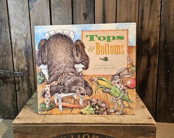 Vintage Book ~ Tops & Bottoms ~ Adapted and Illustrated by Janet Stevens ~ Author Signed ~ 1996