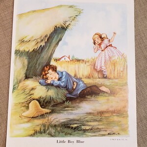 Original Vintage Little Boy Blue Print ~ Artist Eulalie ~ 1941 Salvaged ...