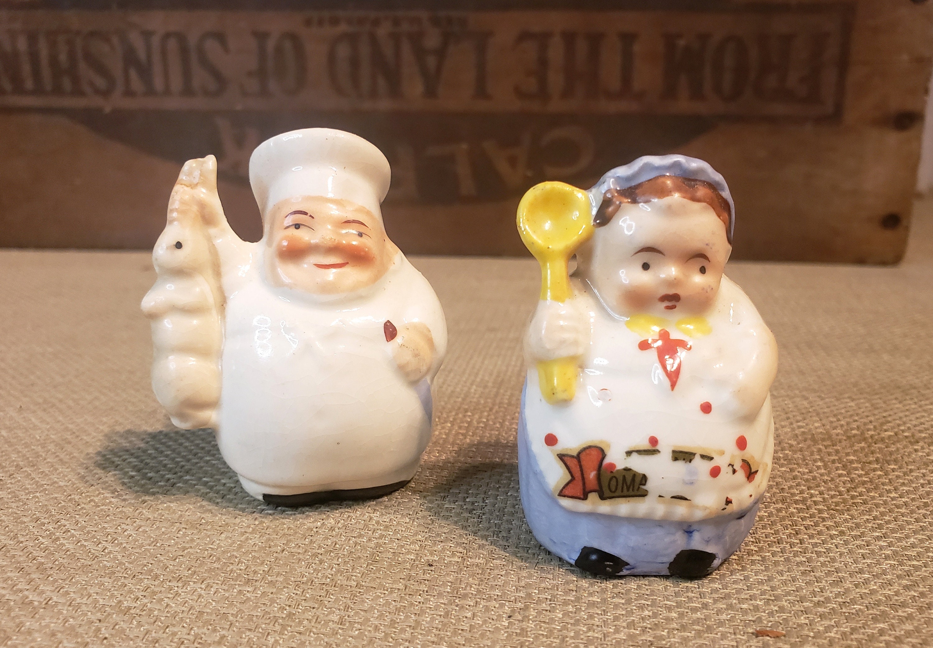 Chef Salt and Pepper Shakers Vintage Salt and Pepper Shaker Set Made in  Japan Kitchen Collectible Baker Cook Chef Kitsch Character 
