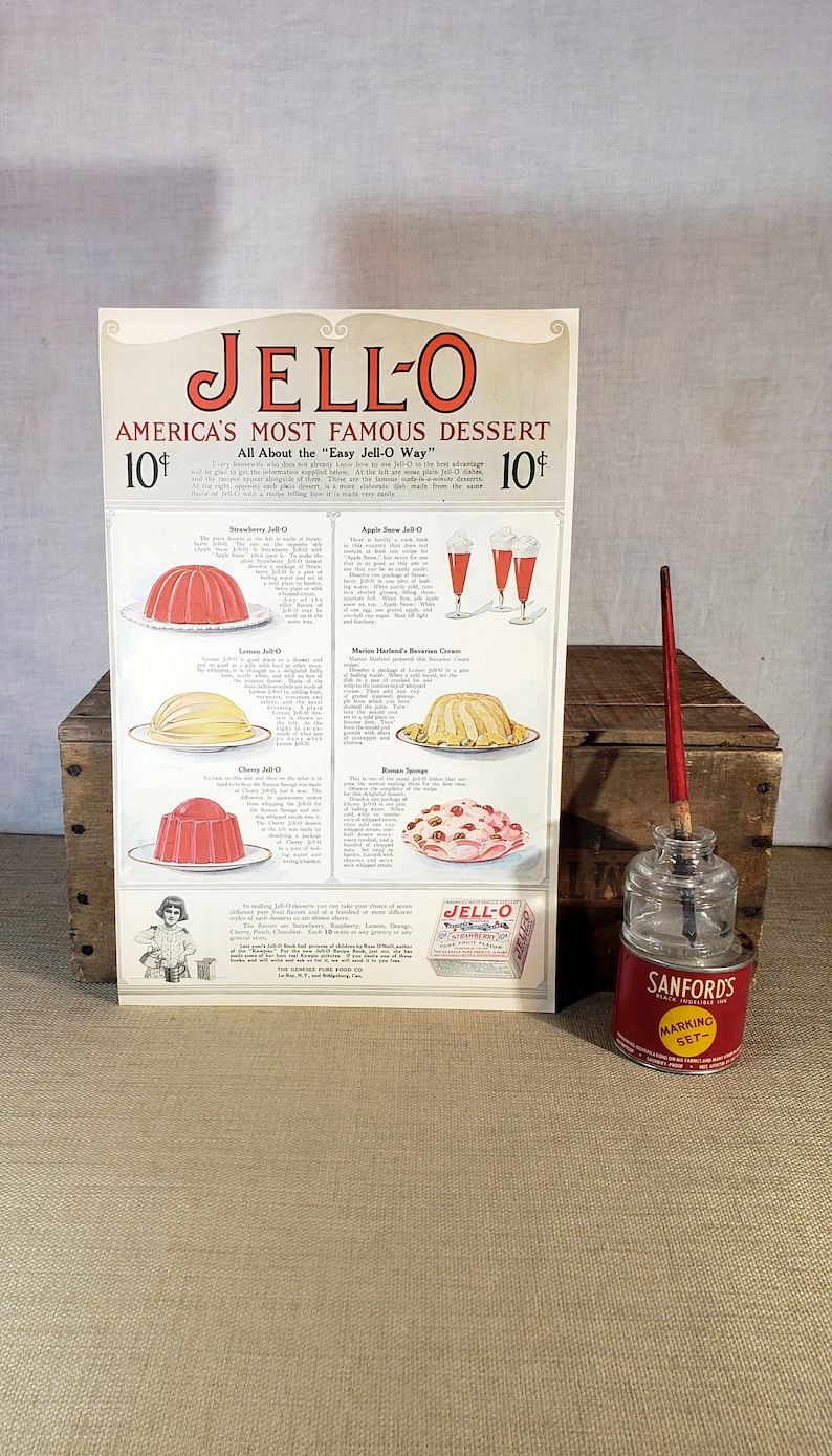 Original Vintage Jell-O Advertisement ~ 1915 ~ Backside Bon Ami Advertisement
