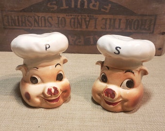 Vintage Pig Salt And Pepper Shakers ~ RARE ~ 1960's