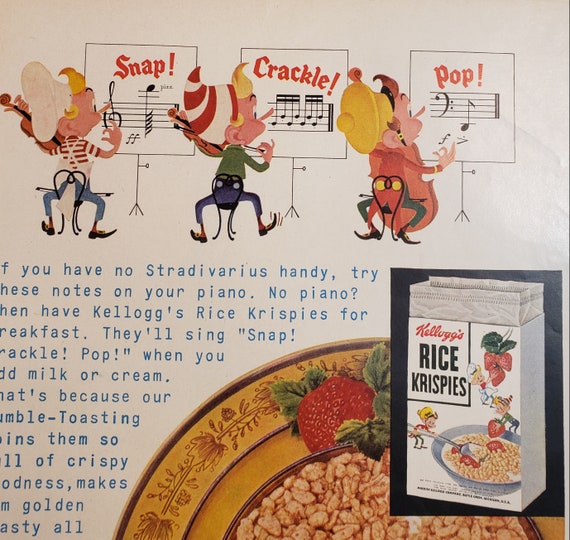 ORIGINAL Vintage Kellogg's Rice Krispies Magazine Advertisement