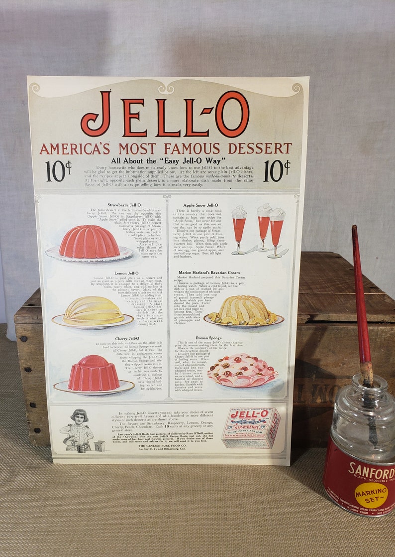 Original Vintage Jell-O Advertisement ~ 1915 ~ Backside Bon Ami Advertisement