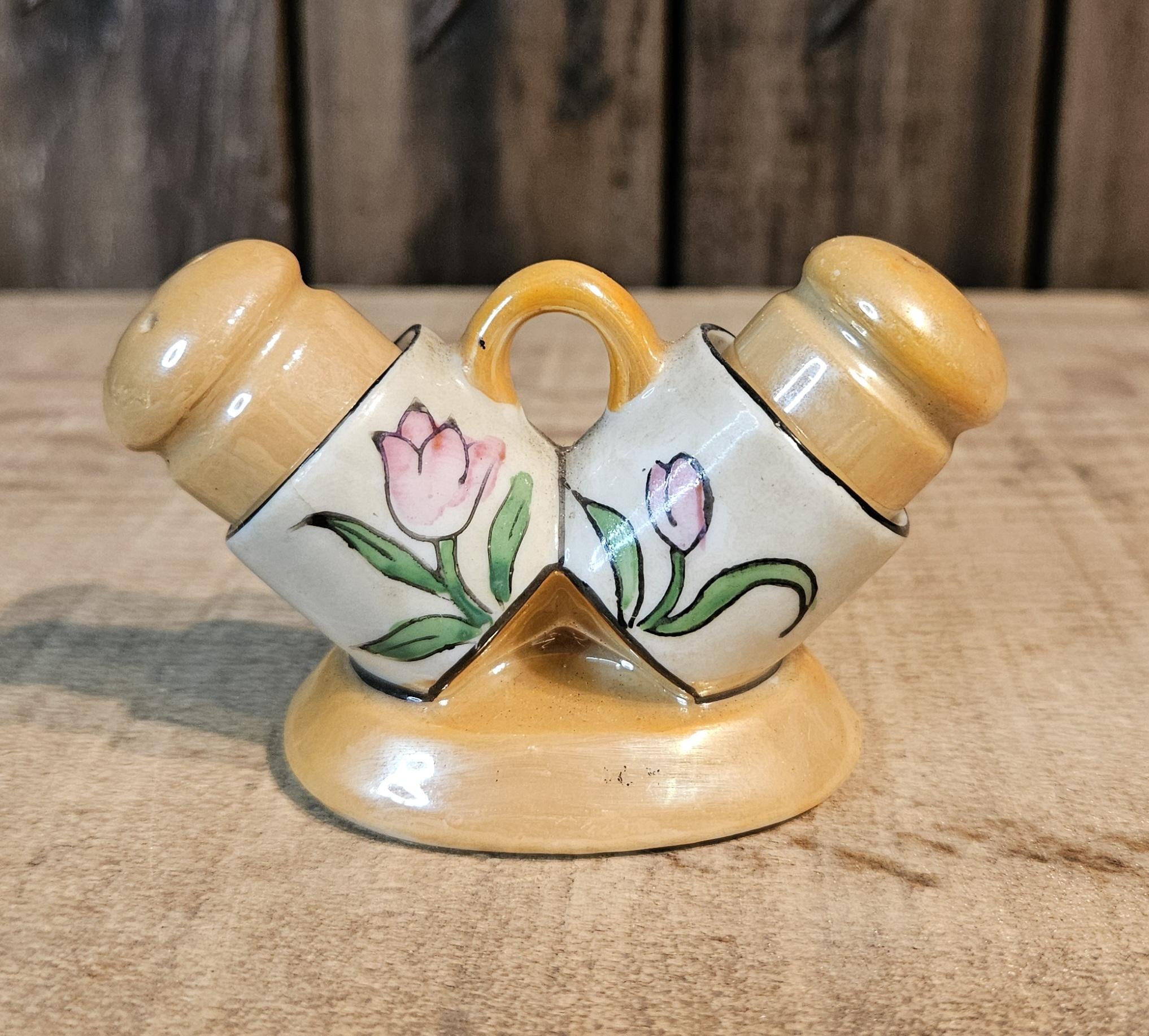 ビンテージ インディアン ソルト&ペッパー 陶器製 JAPAN Japan Lusterware Salt Pepper - Etsy