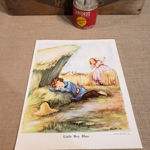 Original Vintage Little Boy Blue Print ~ Artist Eulalie ~ 1941 Salvaged ...