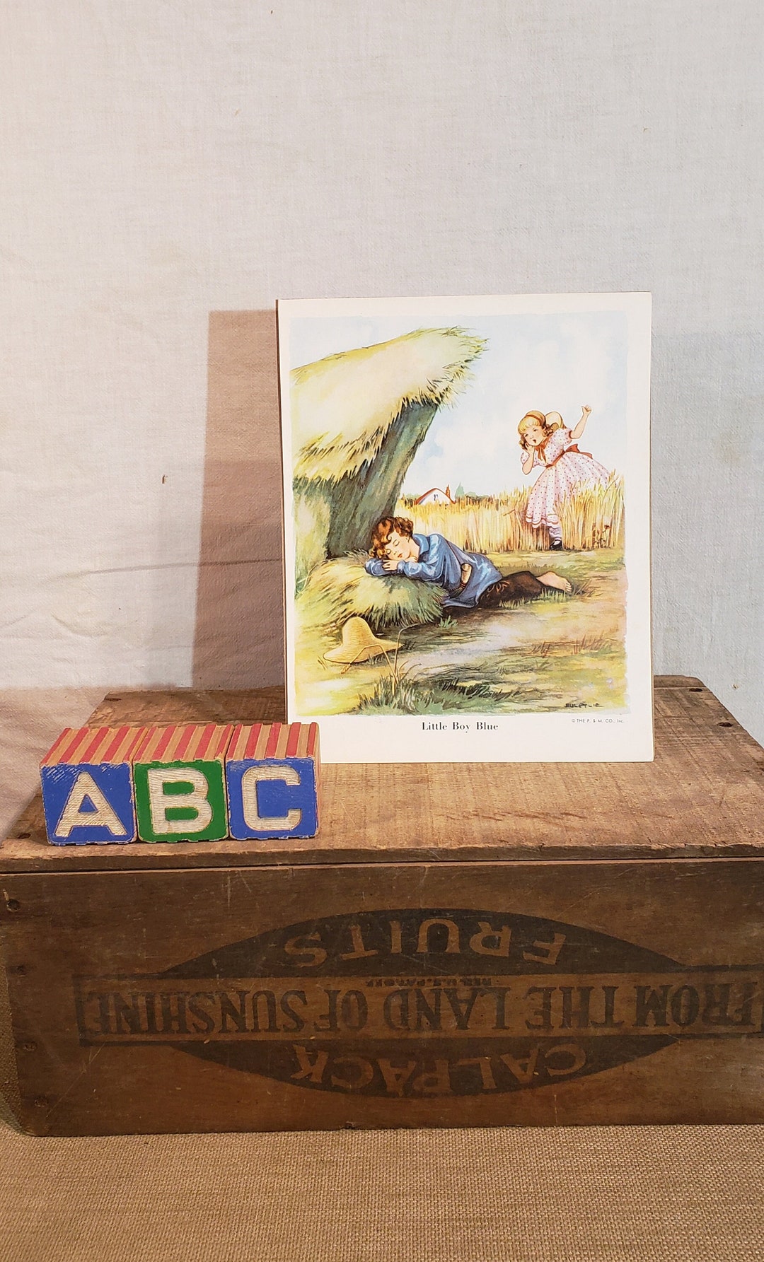 Original Vintage Little Boy Blue Print ~ Artist Eulalie ~ 1941 Salvaged ...