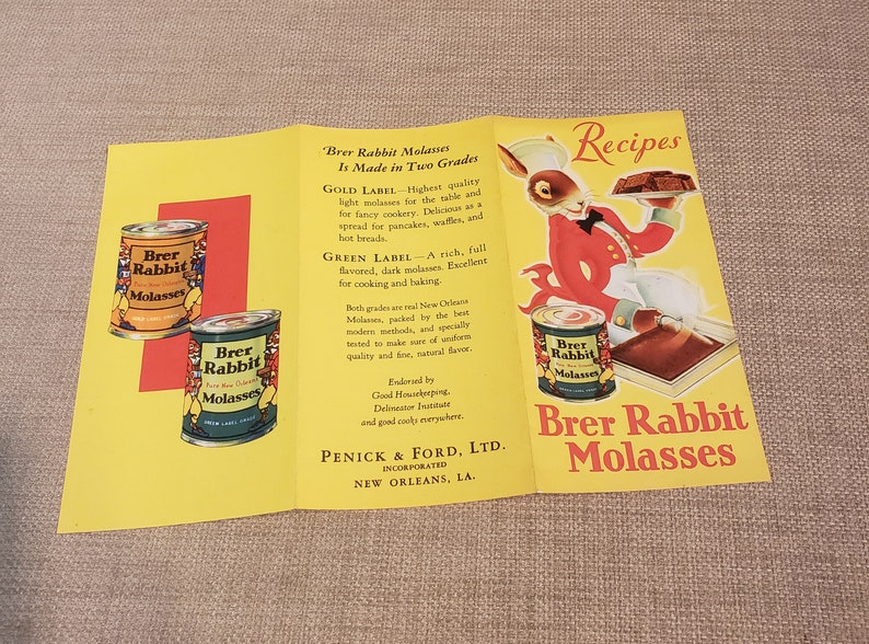 Original Vintage Brer Rabbit Molasses Recipes and Advertising Etsy