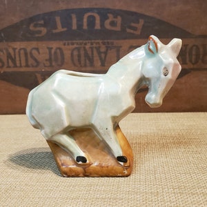 Fioriera d'asino verde vintage ~ Burro Planter ~ Made In Japan ~ 1940