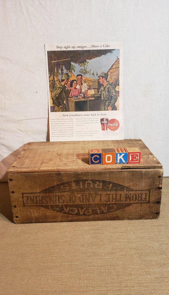 ORIGINAL Vintage 1945 Coke Coca Cola Ad - Step Right Up, Amigos