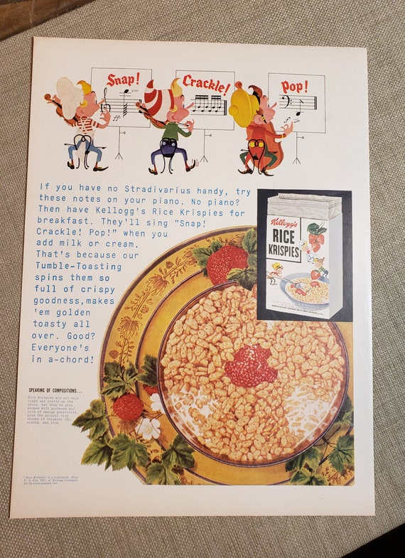 ORIGINAL Vintage Kellogg's Rice Krispies Magazine Advertisement