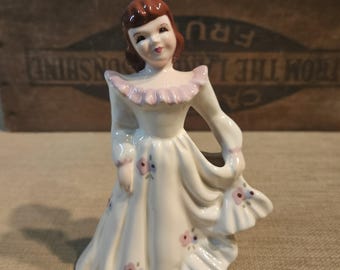 Jarrón de flores Mimi de cerámica vintage de Florencia ~ Figura de mujer ~ Pasadena, California ~ Década de 1950