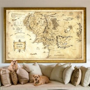 Lord Of The Rings, The Hobbit, Gift For Him, Mothers Day Gift, Lord Of The Rings Poster, Middle Earth Map, Lord Of The Rings Map image 2