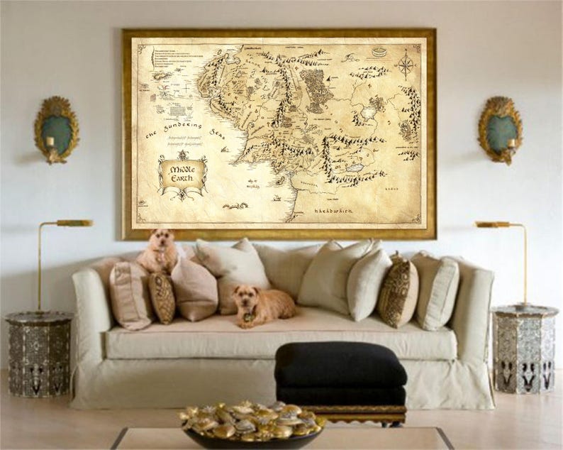 Lord Of The Rings, The Hobbit, Gift For Him, Mothers Day Gift, Lord Of The Rings Poster, Middle Earth Map, Lord Of The Rings Map image 2