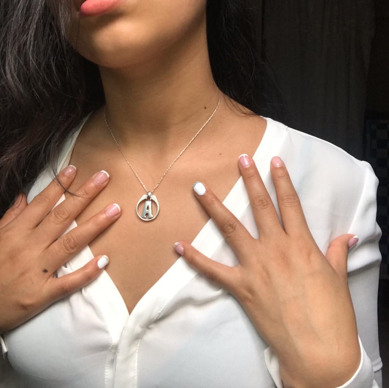 Free Chain /& Gift Box NEW Innovation 2 in 1 Letter G Initial Ring Pendant wear it as a Initial Ring or a Charm Pendant Necklace in Silver