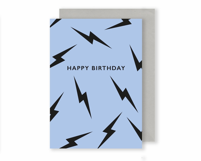 Birthday Wrapping Paper Blue & Pink Lightning Bolts Gift Wrap 画像 5