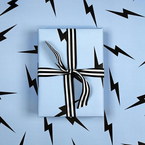 Lightning Bolt Blue Wrapping Paper