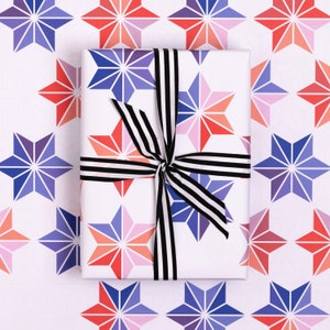 Coloured Snowflakes Christmas Gift Wrap image 1