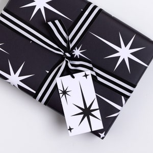 Christmas Gift Tags | Black and White Stars Eco