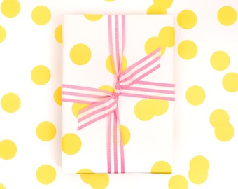 Yellow Polka Dot, Luxury Wrapping Paper
