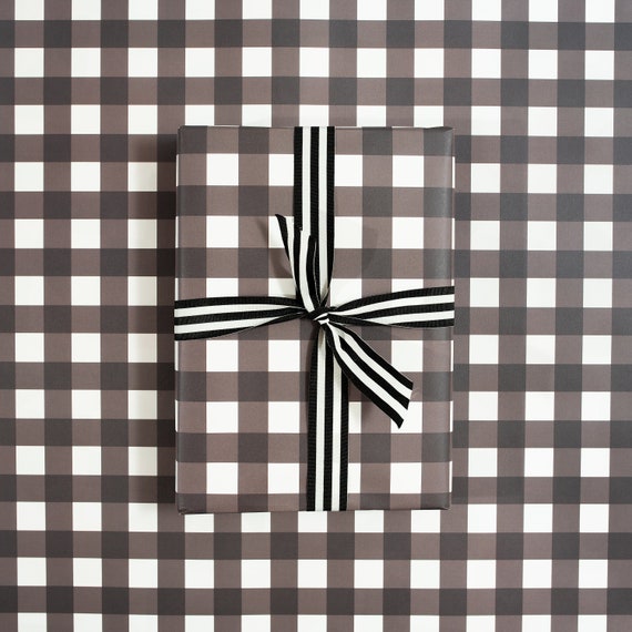 Luxury Black and White Gingham, Wrapping Paper - Etsy