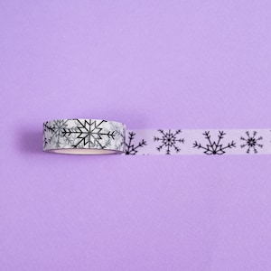 Christmas Washi Tape | Black and White Snowflake Eco Paper Tape