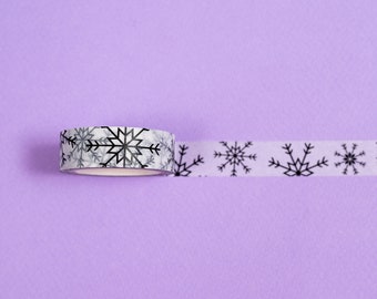 Christmas Washi Tape | Black and White Snowflake Eco Paper Tape