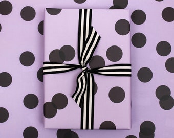Purple Polka Dot, Luxury Wrapping Paper