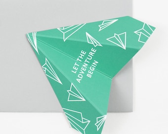 Let the Adventure Begin, Paper Plane Greeting Card