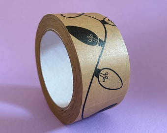 Christmas Paper Parcel Tape | Eco Friendly Kraft Self Adhesive 50mm x 50m