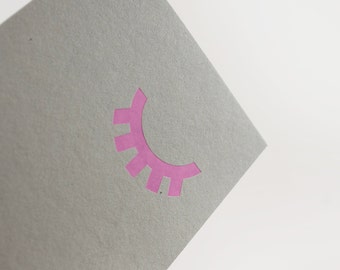 Eyelashes | Luxury Greeting Card | Hand Foiled | Letterpress | Blank Card