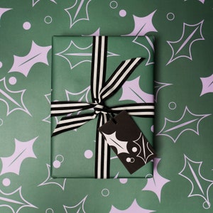 Christmas Wrapping Paper | Green Holly Gift Wrap