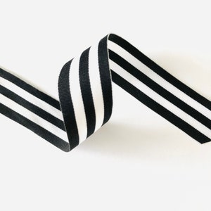 Black and White Striped Ribbon | Christmas Wrapping |  25mm - 1 inch wide