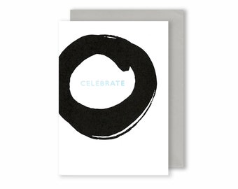 Foiled Celebrate Greeting Card | Monochrome