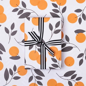 Birthday Wrapping Paper | Clementines Orange Gift Wrap (Seconds)