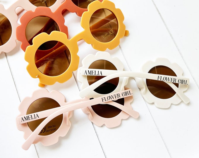 Personalized Flower Beach Sunglasses/ Kids Toddler Sunglasses/ Cute Kids Summer Sunglasses/ Flower Girl Sunglasses