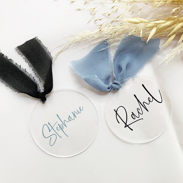 Custom Gift Tags/ Bridesmaid Gift Bag Tags/ Clear Acrylic Tags/ Gift Tags/ Bridesmaid Proposal Tags/ Bridal Shower Tags/ Favor Tags