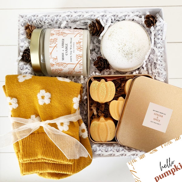 Cozy Autumn Gift Set/ Fall Thank you Gift/ Hello Fall Spa Care/ Pumpkin Fall Gift/ Fall Birthday Gift/ Sweater Weather/ Gift for Hostess