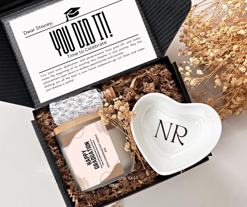 Mini Graduation Gift Set, Trinket Dish for Graduate, Bulk Grad Gift Set, Gift for College Grad, High School Grad Gift, Gift for Her You Did It!
