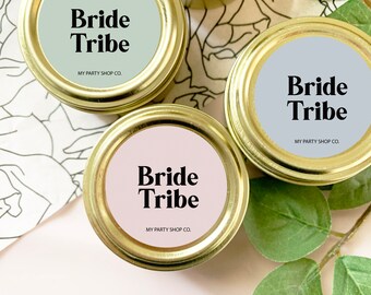 Bulk Personalized Bridesmaid Candle Favor, Bride Tribe 2oz. Candle Favor, Bridal Shower guest Favor, Bulk Candle Favor, Bridal Shower Favor