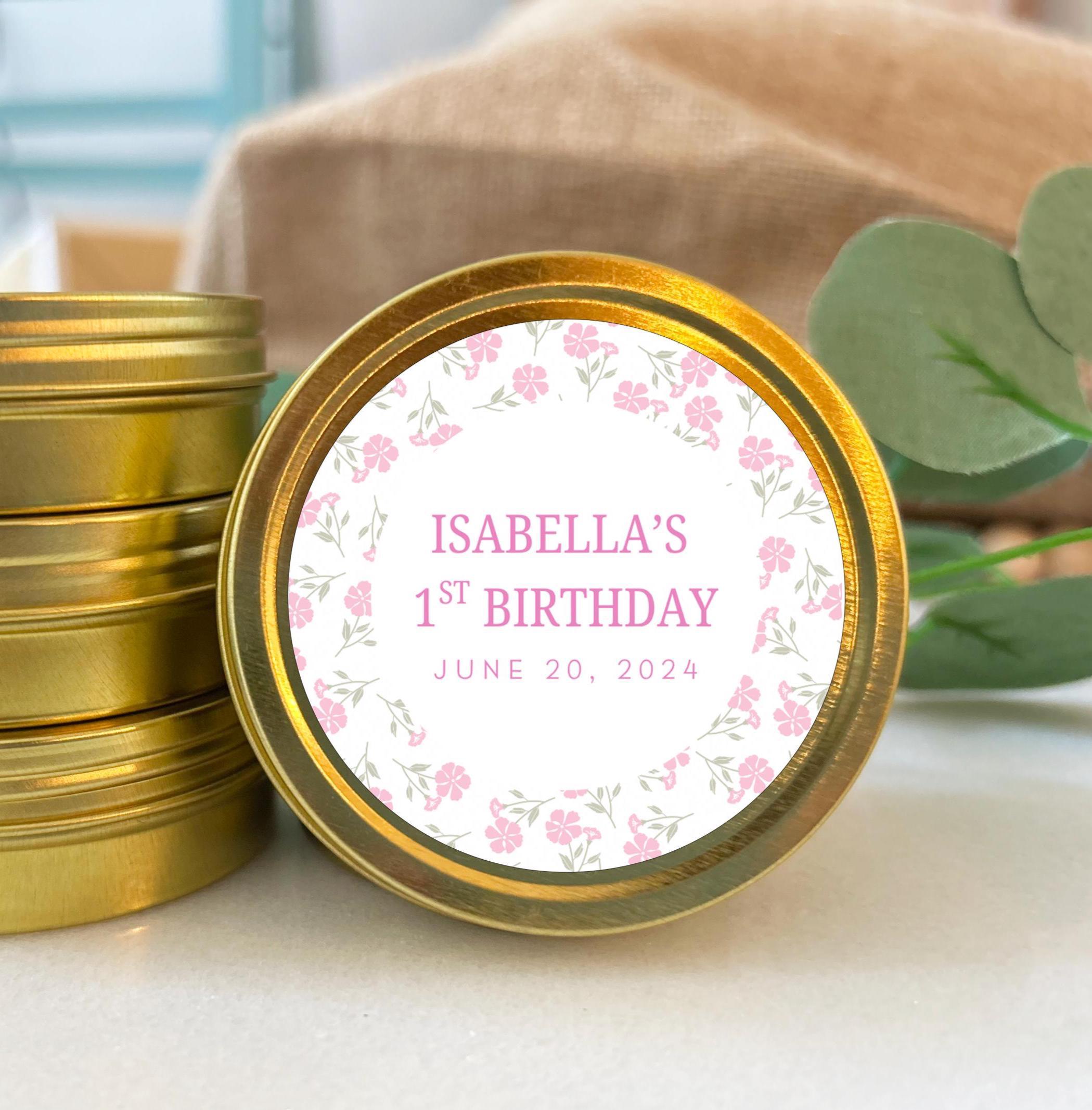 Bulk Personalized Birthday Candle Favor, birthday 2oz. Candle Favor, guest Favor, Bulk Candle Favor, Birthday return gift