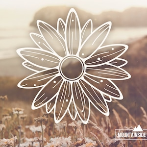 Daisy Vinyl Decal - Daisy Flower Sticker, Daisy Water Bottle Decal, Cute Car Decals for Women, Floral Decal, Daisy Laptop Sticker, Car Decal
