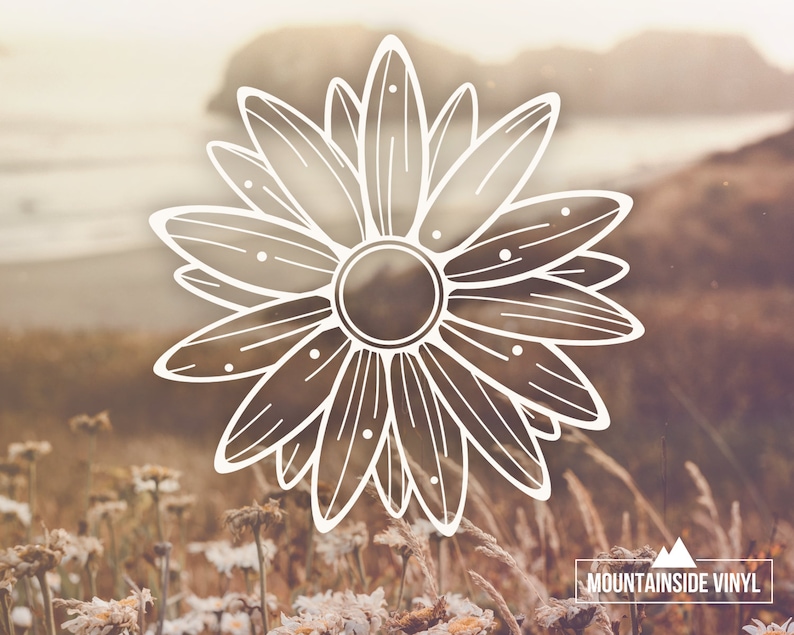 Daisy Vinyl Decal Daisy Flower Sticker Daisy Water Bottle Etsy