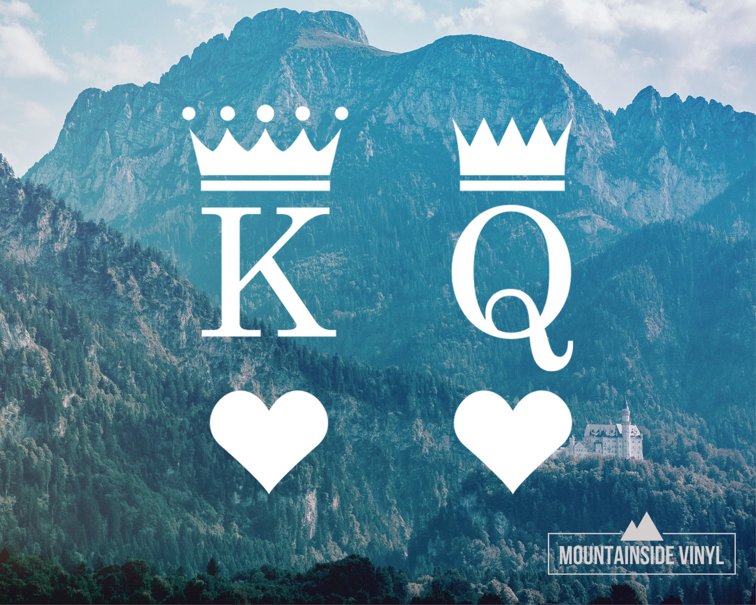 King & Queen Vinyl Decals - His and Hers Decal, Queen of Hearts, Coup…