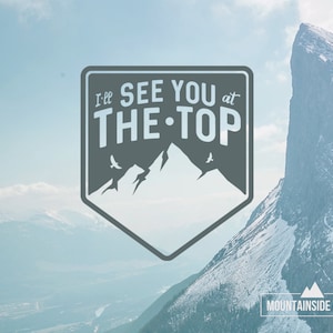 Mountain Top Vinyl Decal - Rock Climbing, Camping Vinyl, Wanderlust Water Bottle Decal, Hiking Laptop Stickers, Adventure Awaits, Car Decal