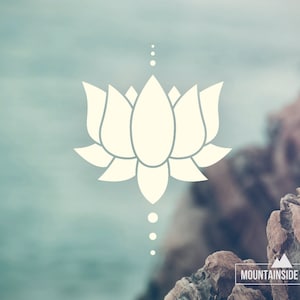 Lotus Flower Vinyl Decal - Yoga Lotus Sticker, Laptop Sticker, Flower Mirror Decal, Cute Floral Decor, Water Bottle Decal, Namaste Car Decal